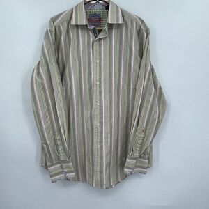 Robert Graham Multicolor Long Sleeve Stripes Button Up Shirt Size Large